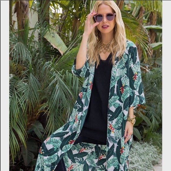 Rachel Zoe Tops - Rachel Zoe Palm Leaf Kimono Duster One Size NWT